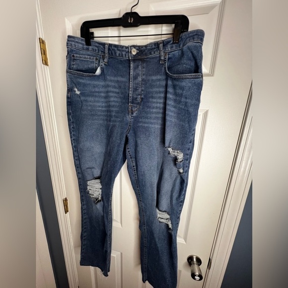 No Boundaries Juniors Size 17 Blue Wash Distressed Button Fly Denim Jeans 14 - Picture 9 of 13